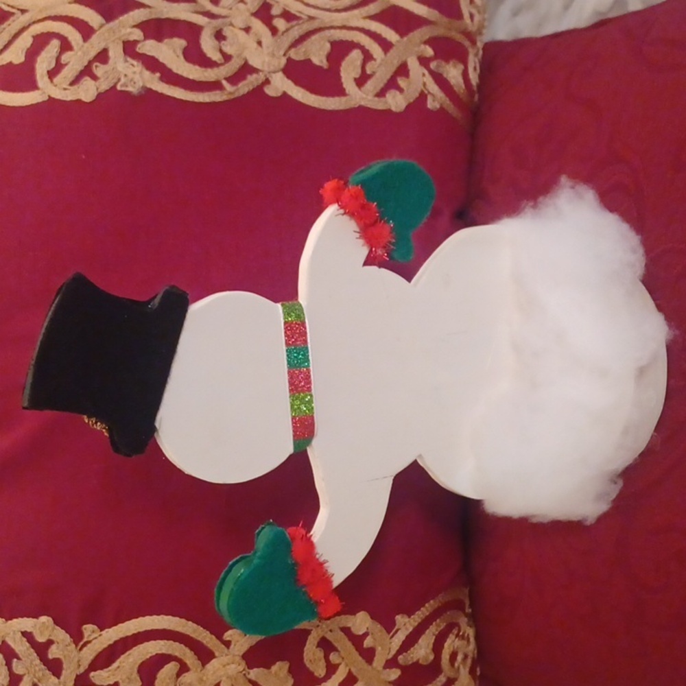 Wooden Snowman NWOT - Picture 2 of 4